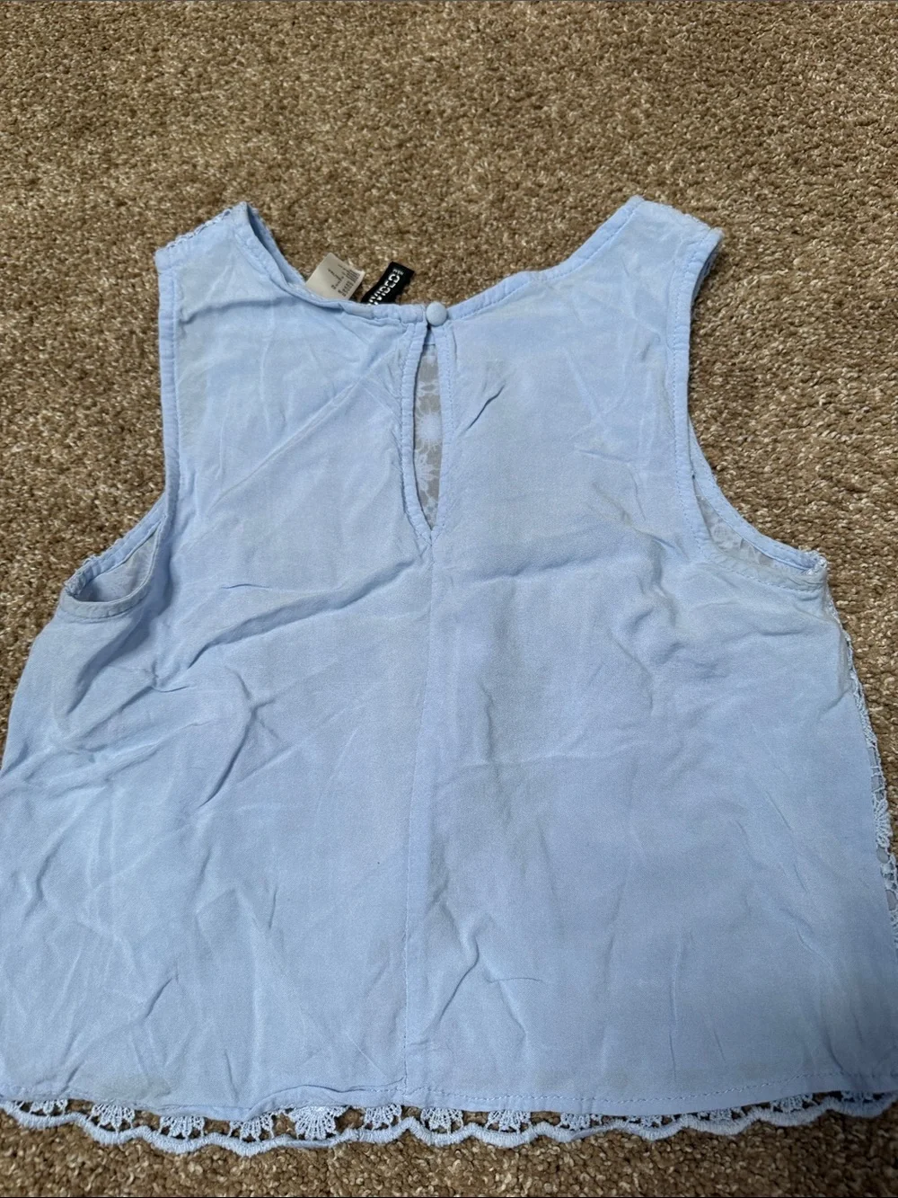Divided  Women’s Lavender Purple Floral Lace Sleeveless Lined Tank Top SZ 2